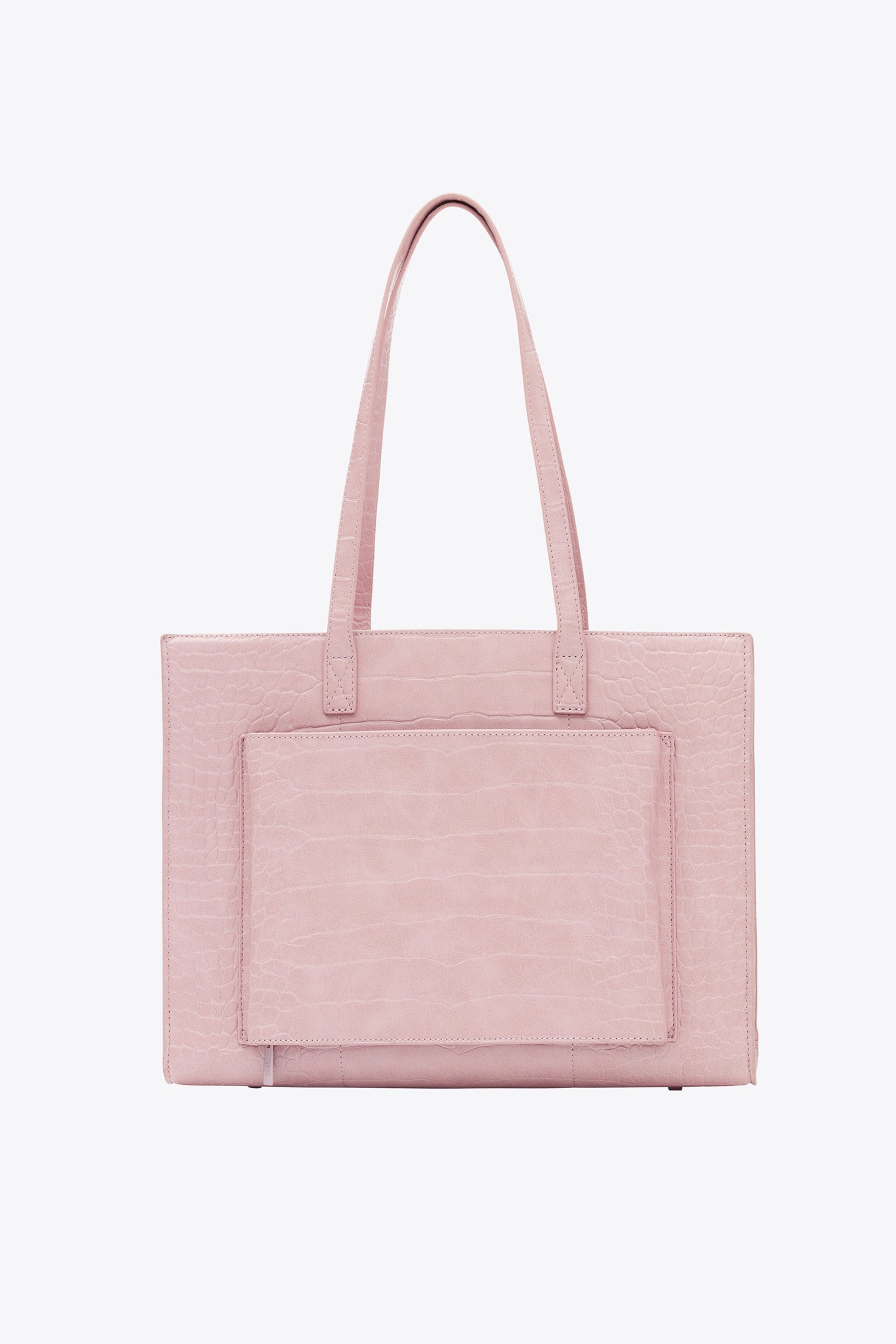 The Work Tote in Atlas Pink Croc - Image 5