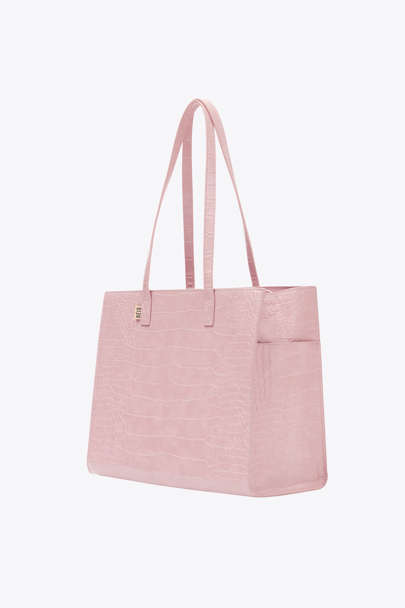 The Work Tote in Atlas Pink Croc - Image 4