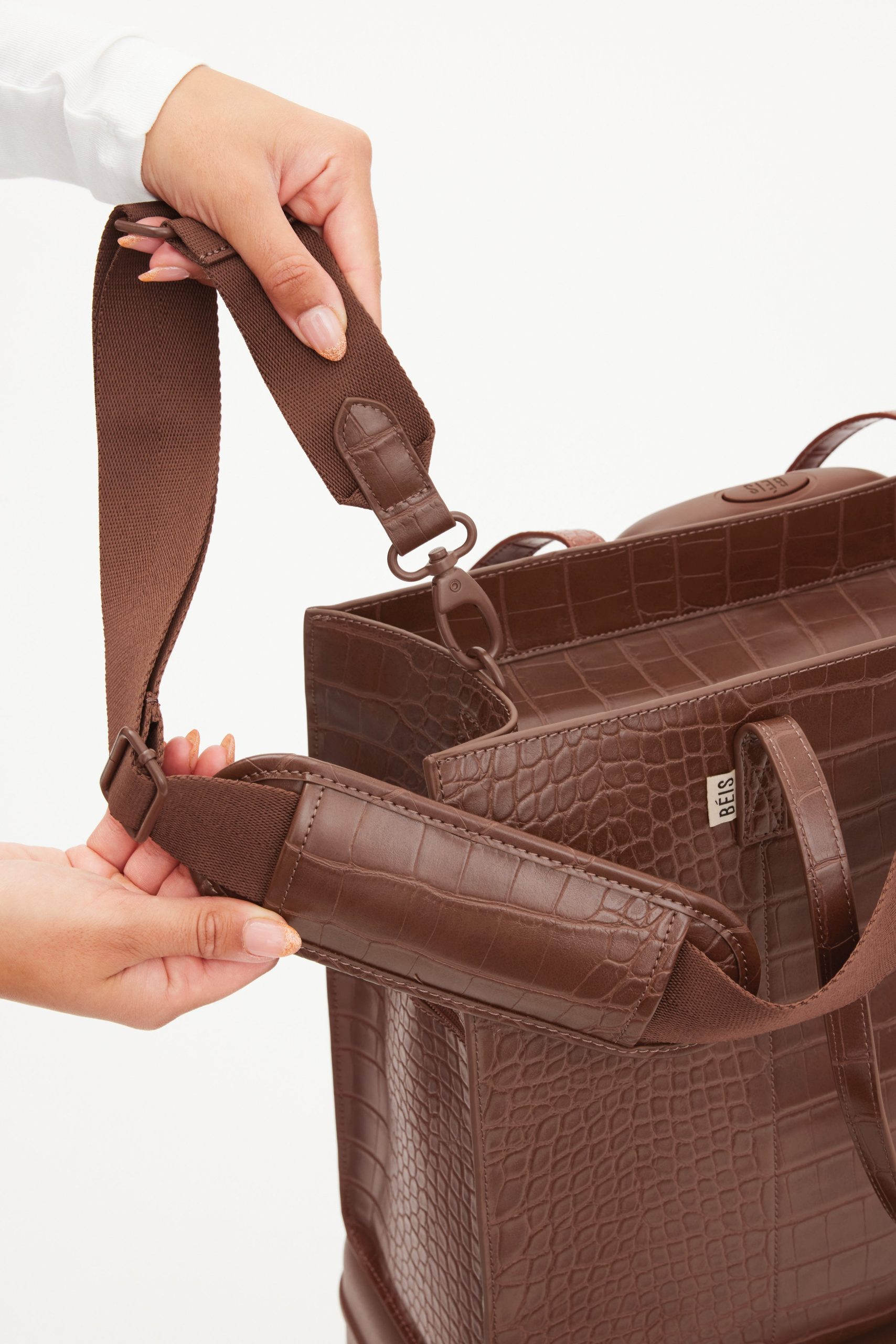 The Large Work Tote in Maple Croc - Image 7