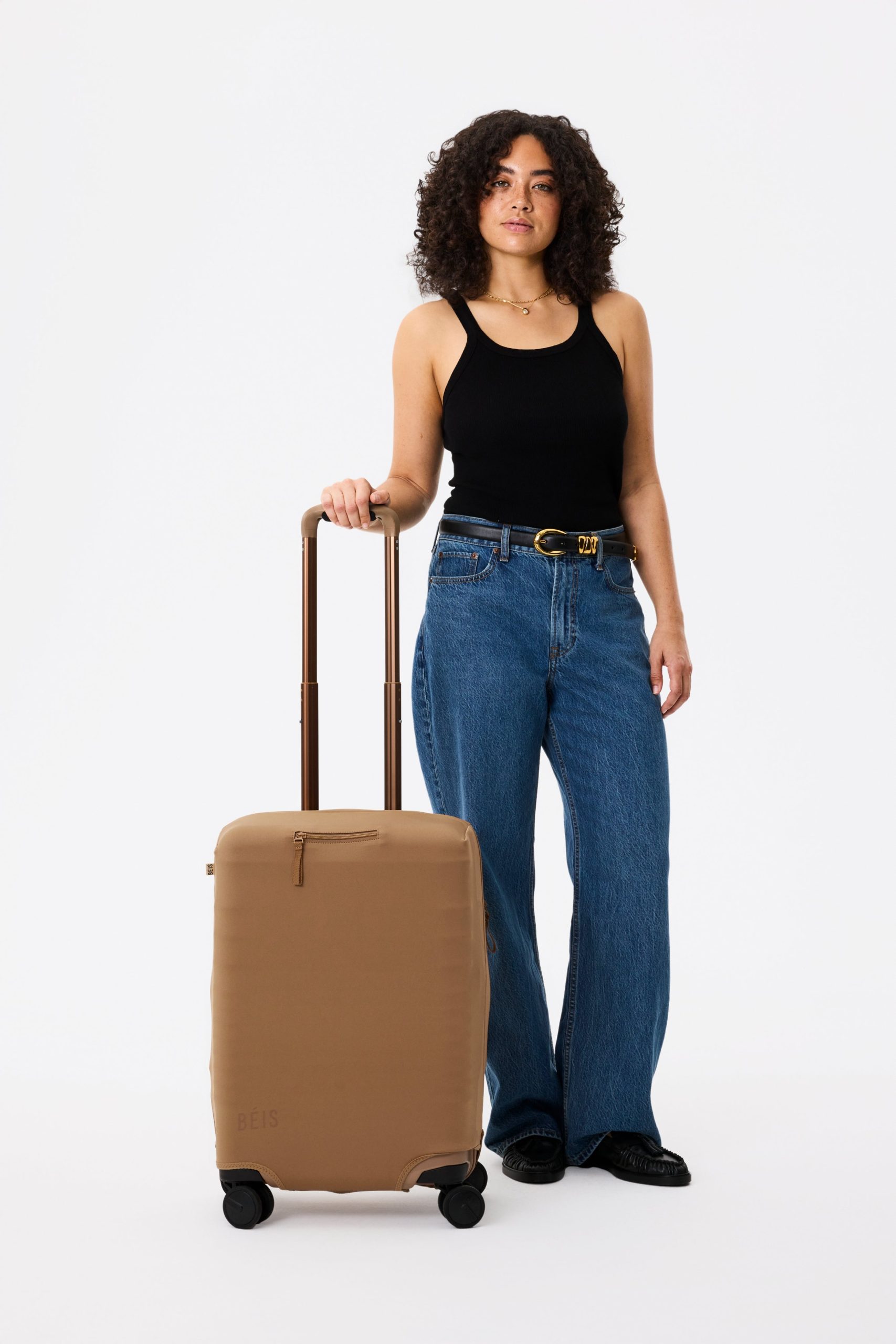 The Carry-On Luggage Cover in Camel - Image 5