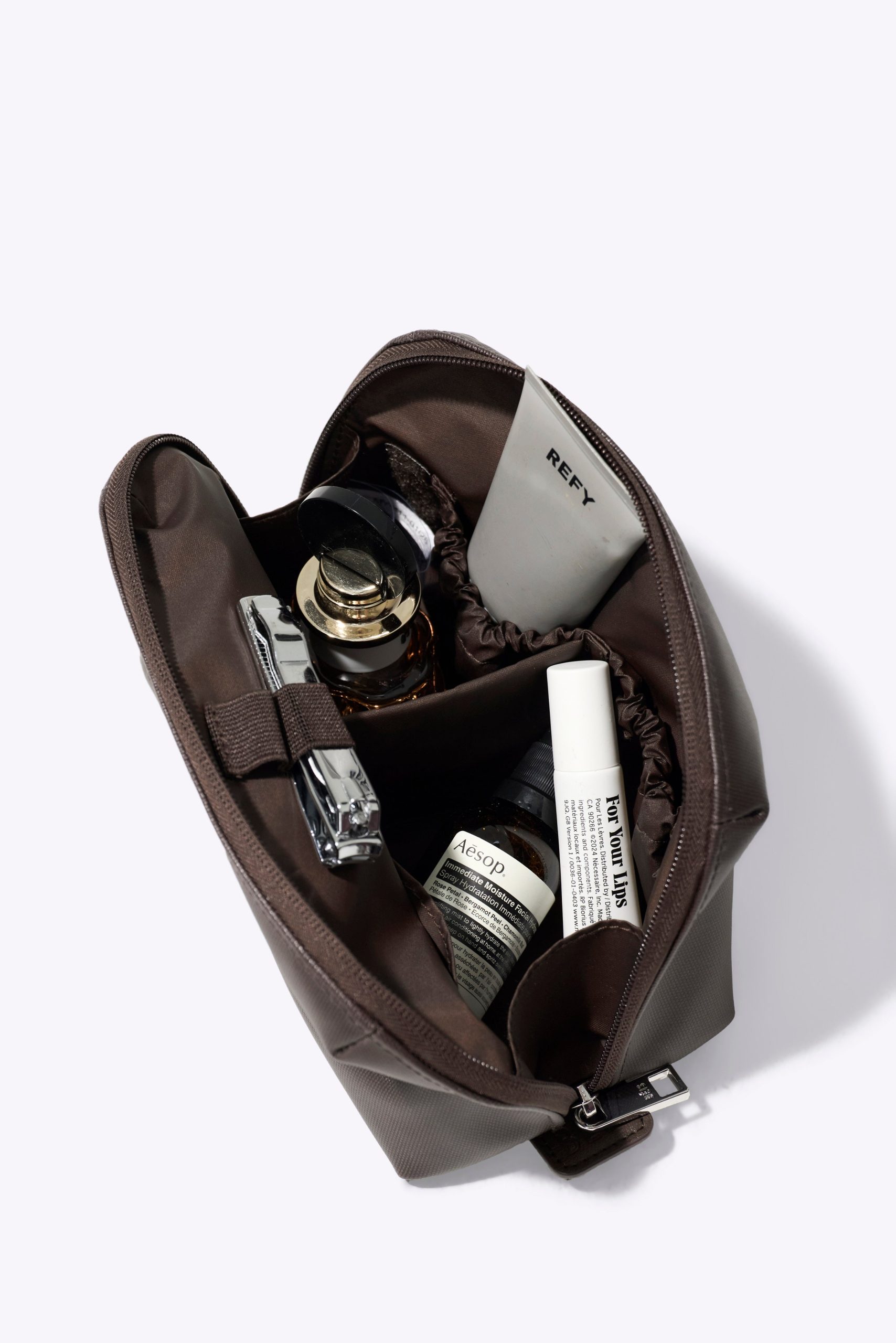 The Small Cosmetic Pouch in Espresso - Image 2