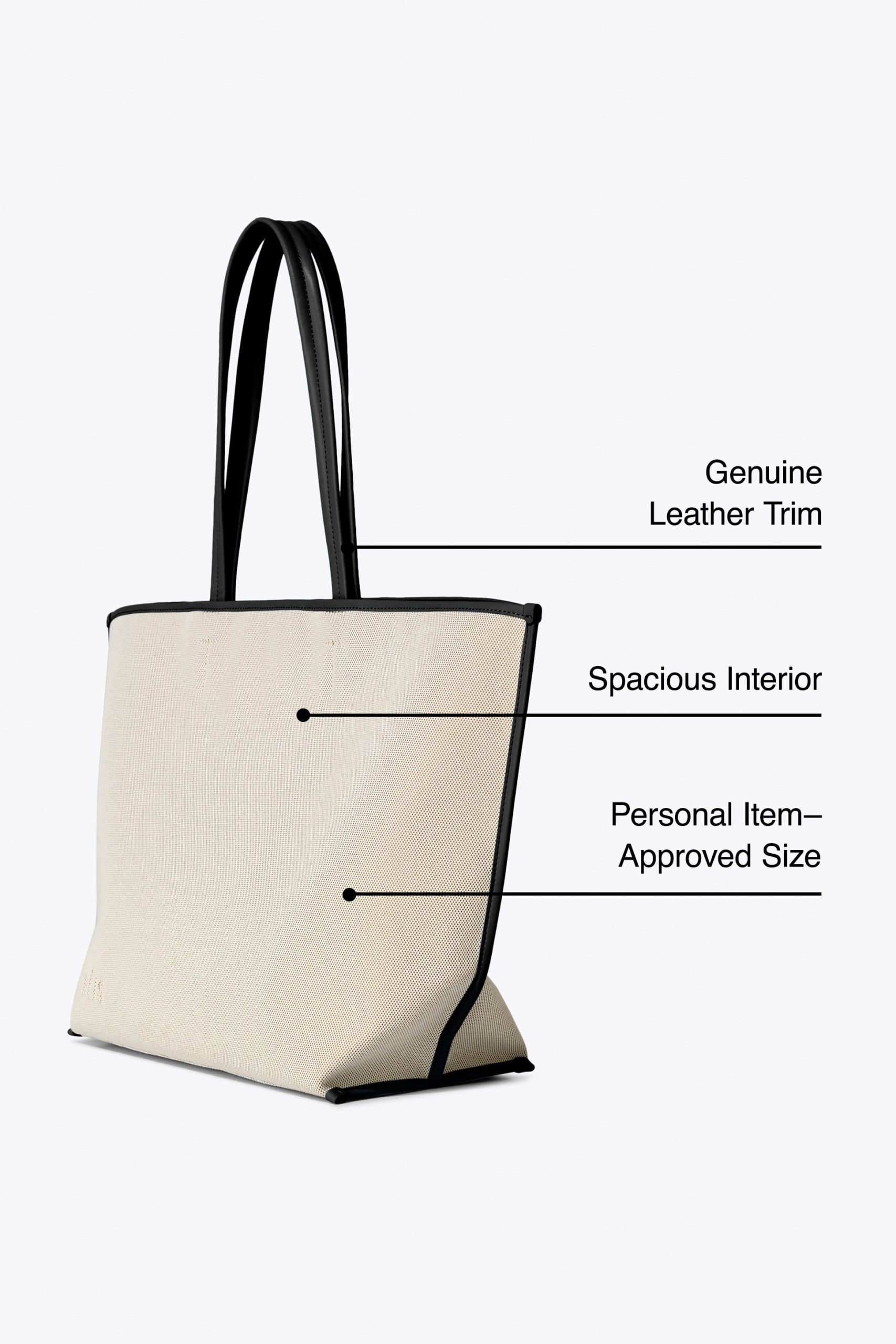 The Canvas and Leather Tote in Black - Image 2