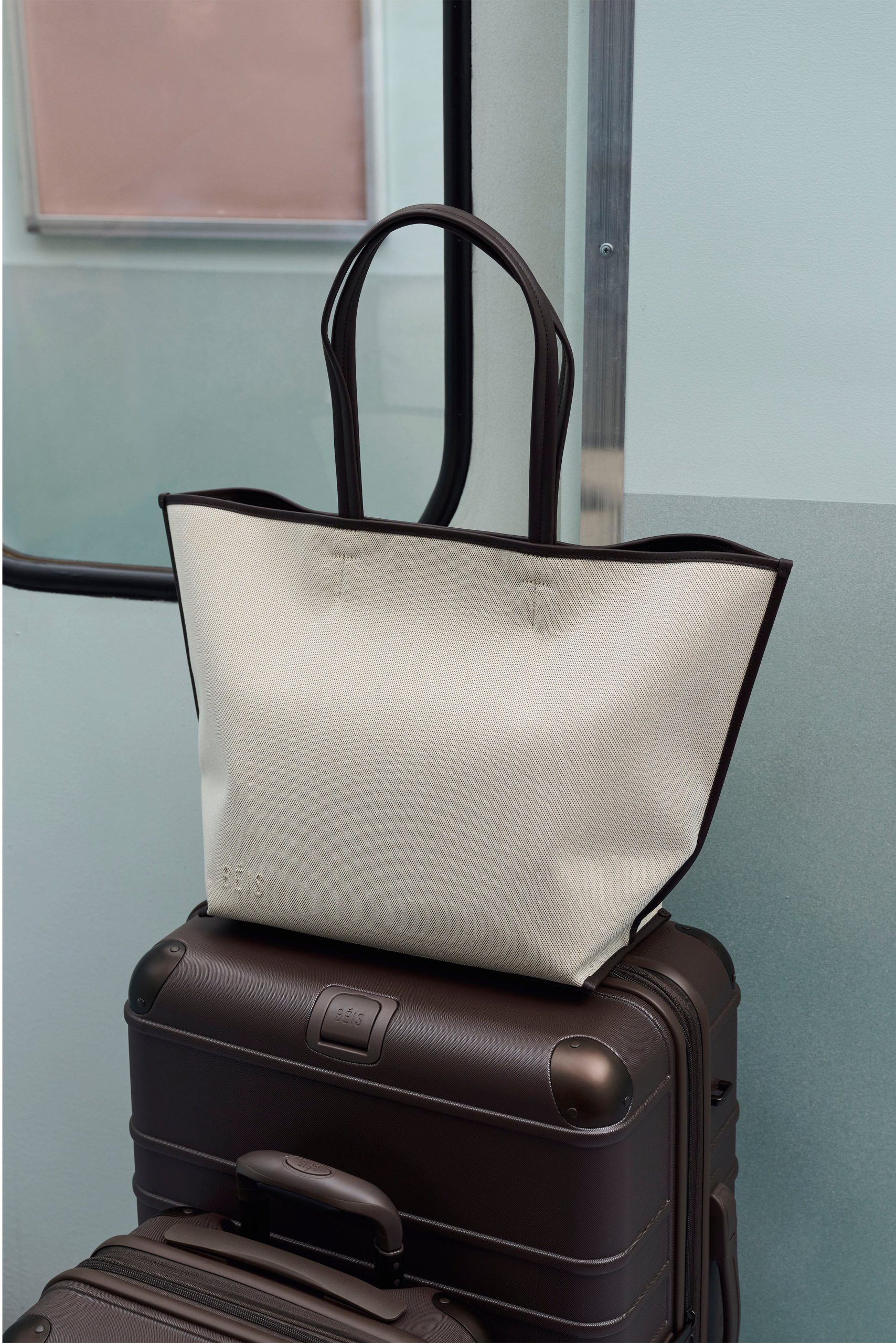 The Canvas and Leather Tote in Espresso - Image 4