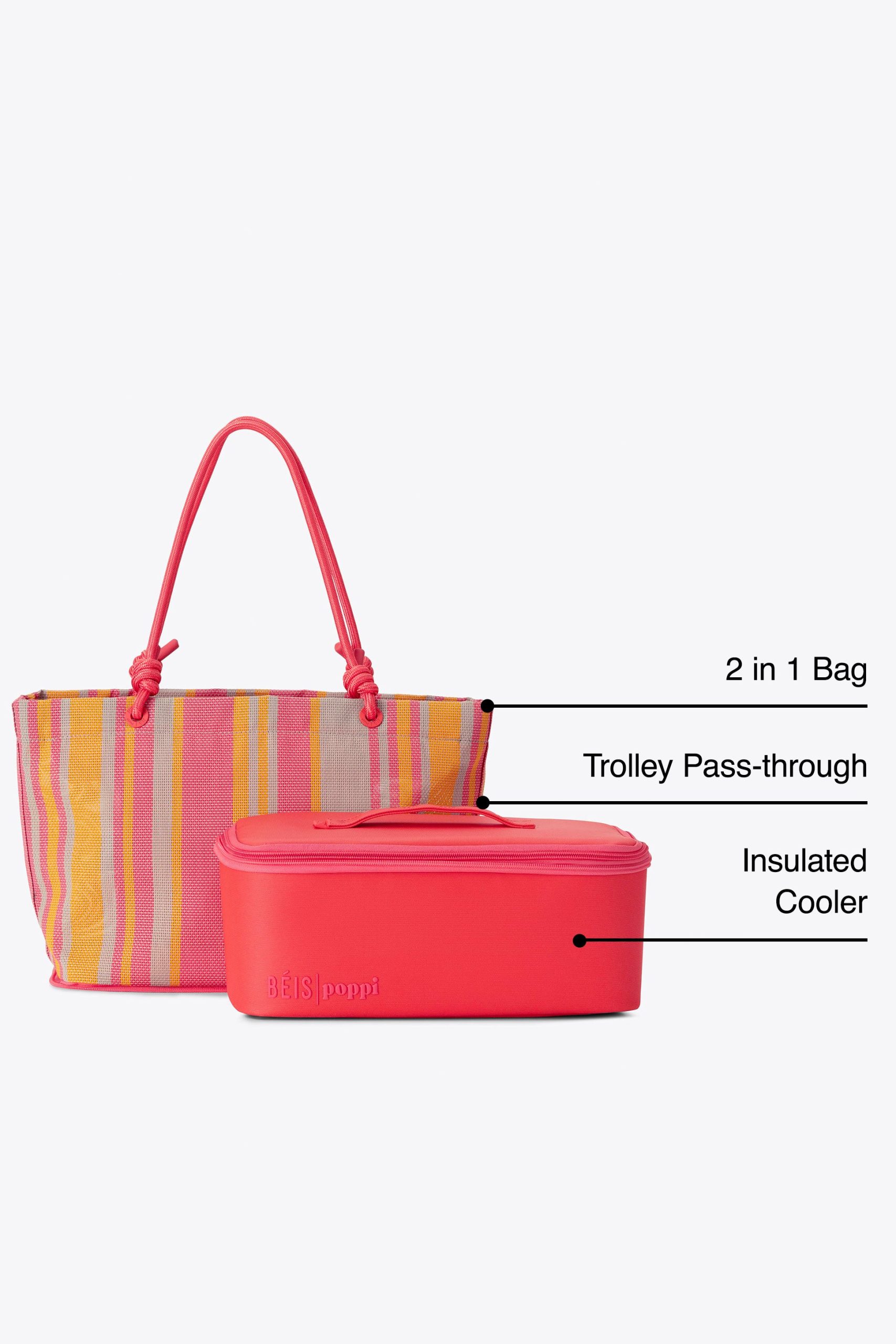 BÉIS x poppi The Cooler Tote in Juicy Stripe - Image 2