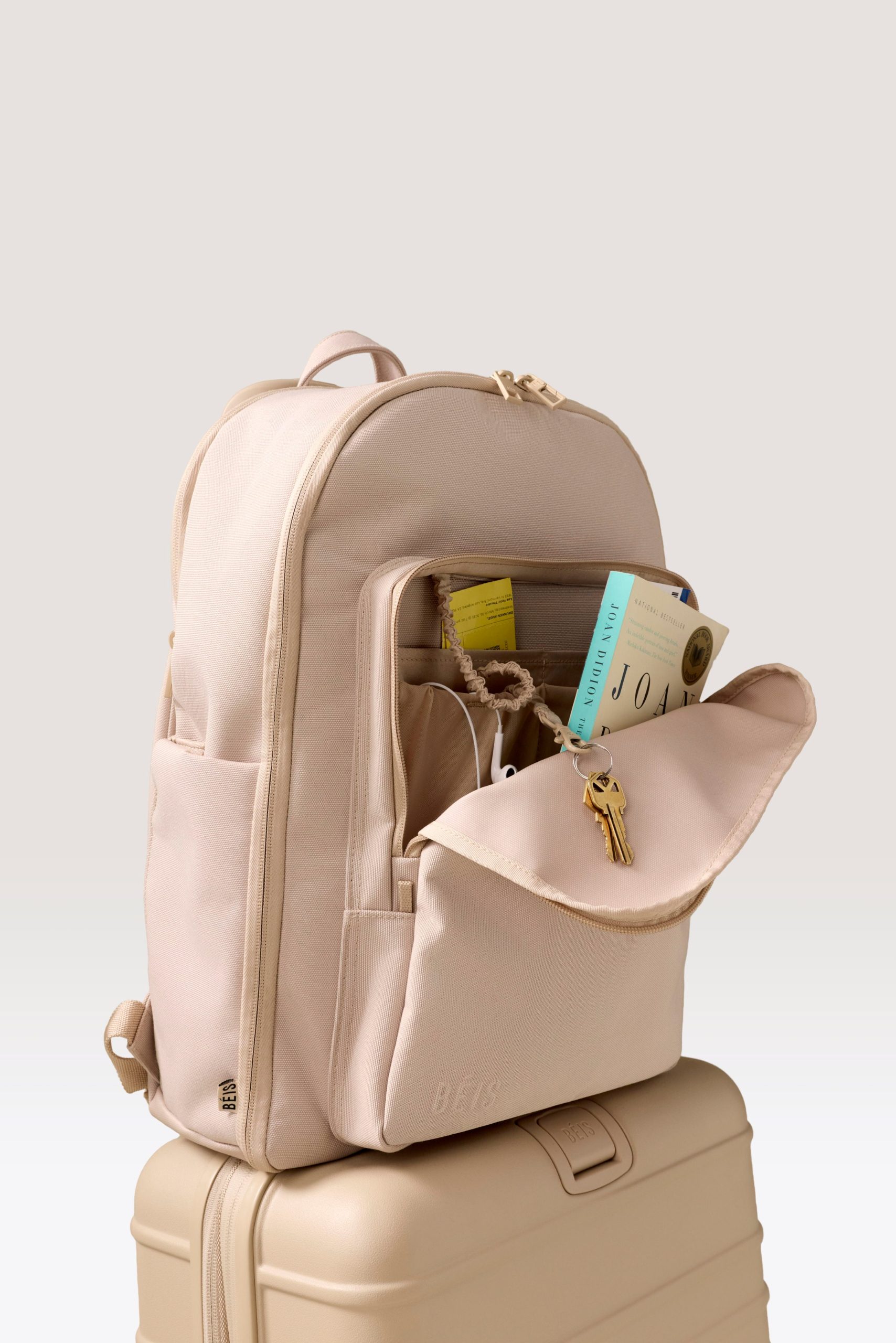 The Travel Backpack in Beige - Image 3