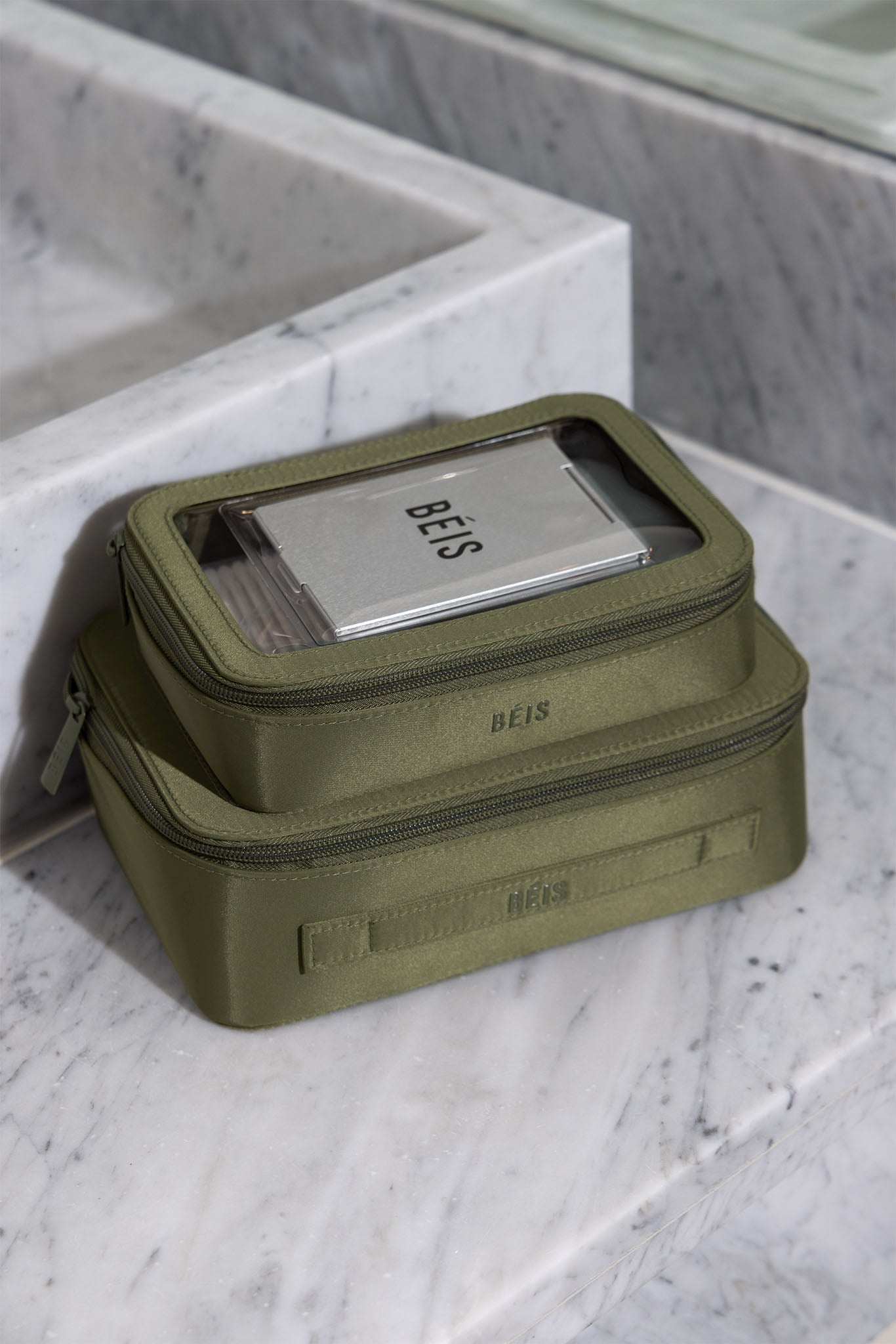The In Flight Cosmetic Set in Olive - Image 6