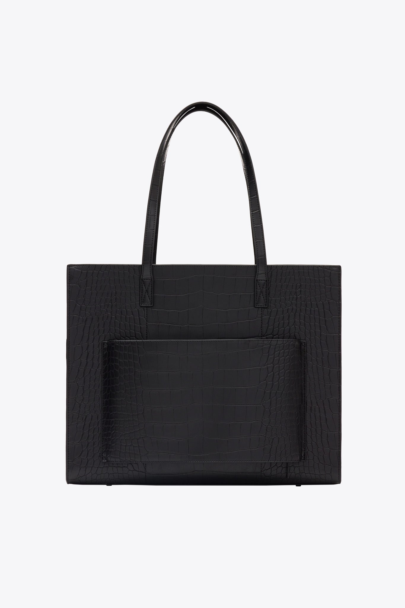 The Large Work Tote in Black Croc - Image 5