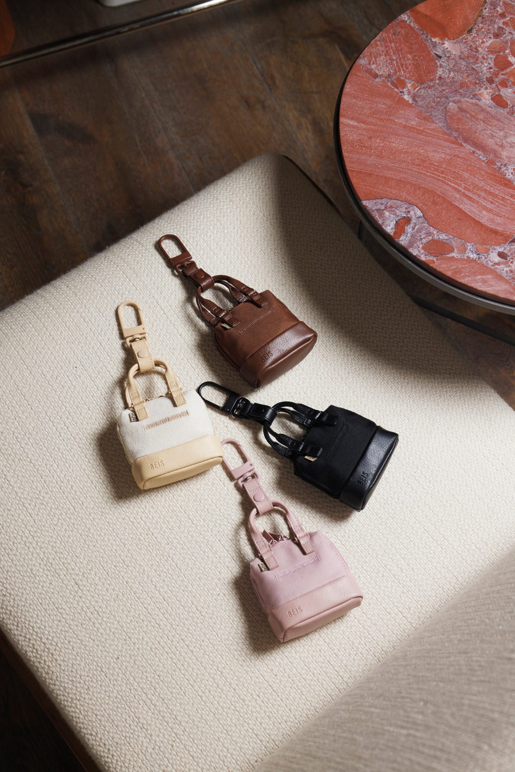 The Micro Weekender Charm in Beige - Image 6