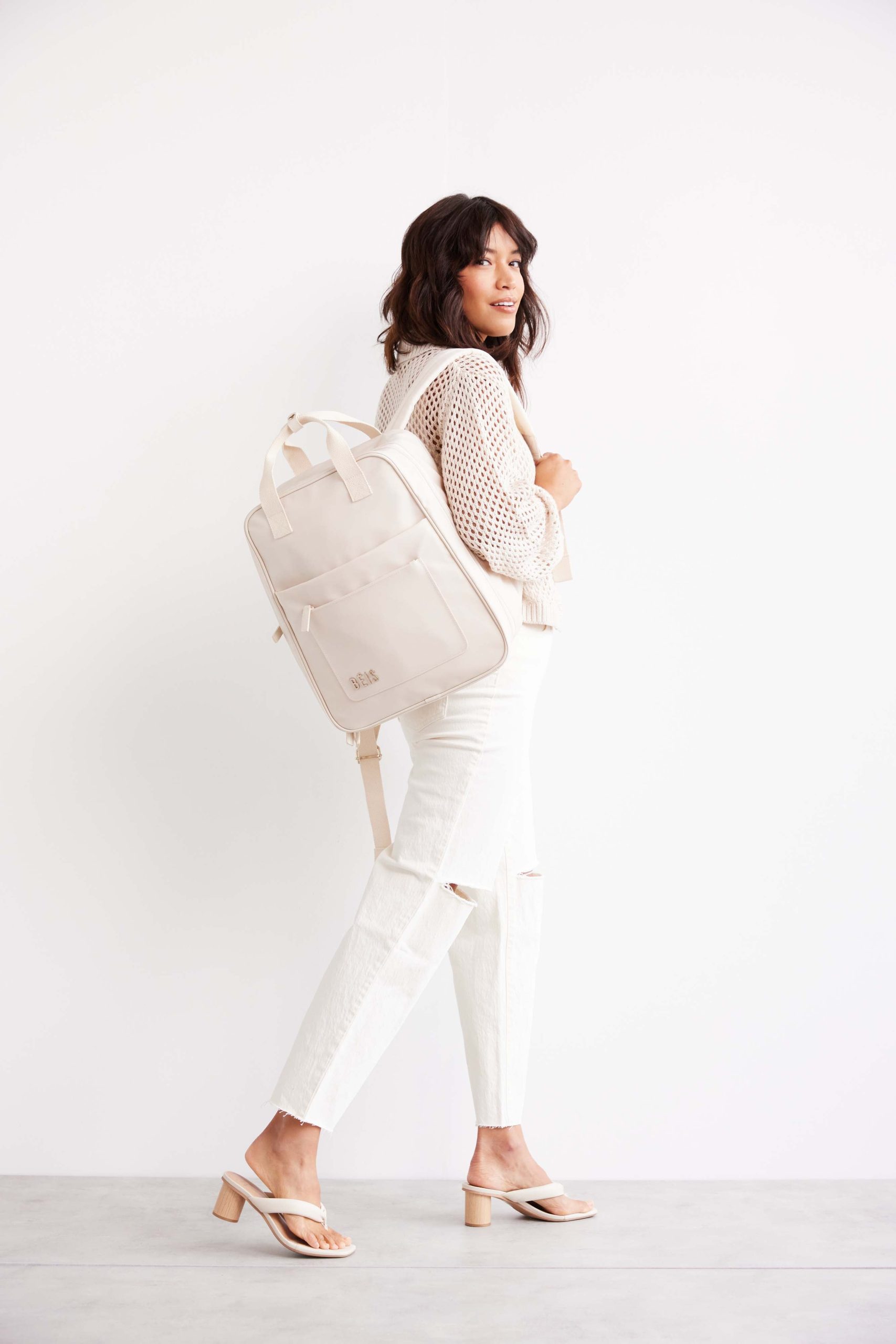 The Expandable Backpack in Beige - Image 5