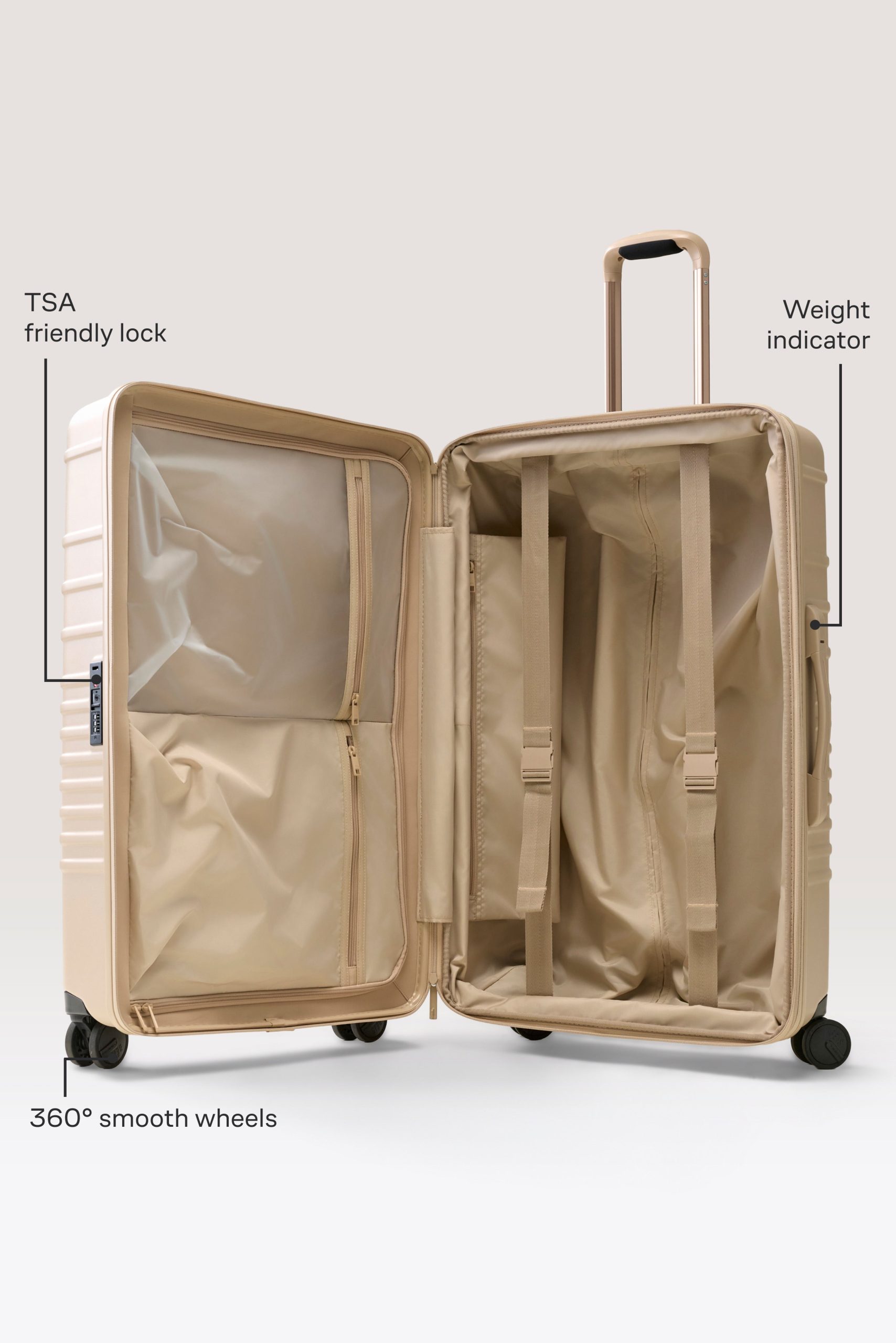 The Large Check-In Roller in Beige - Image 2