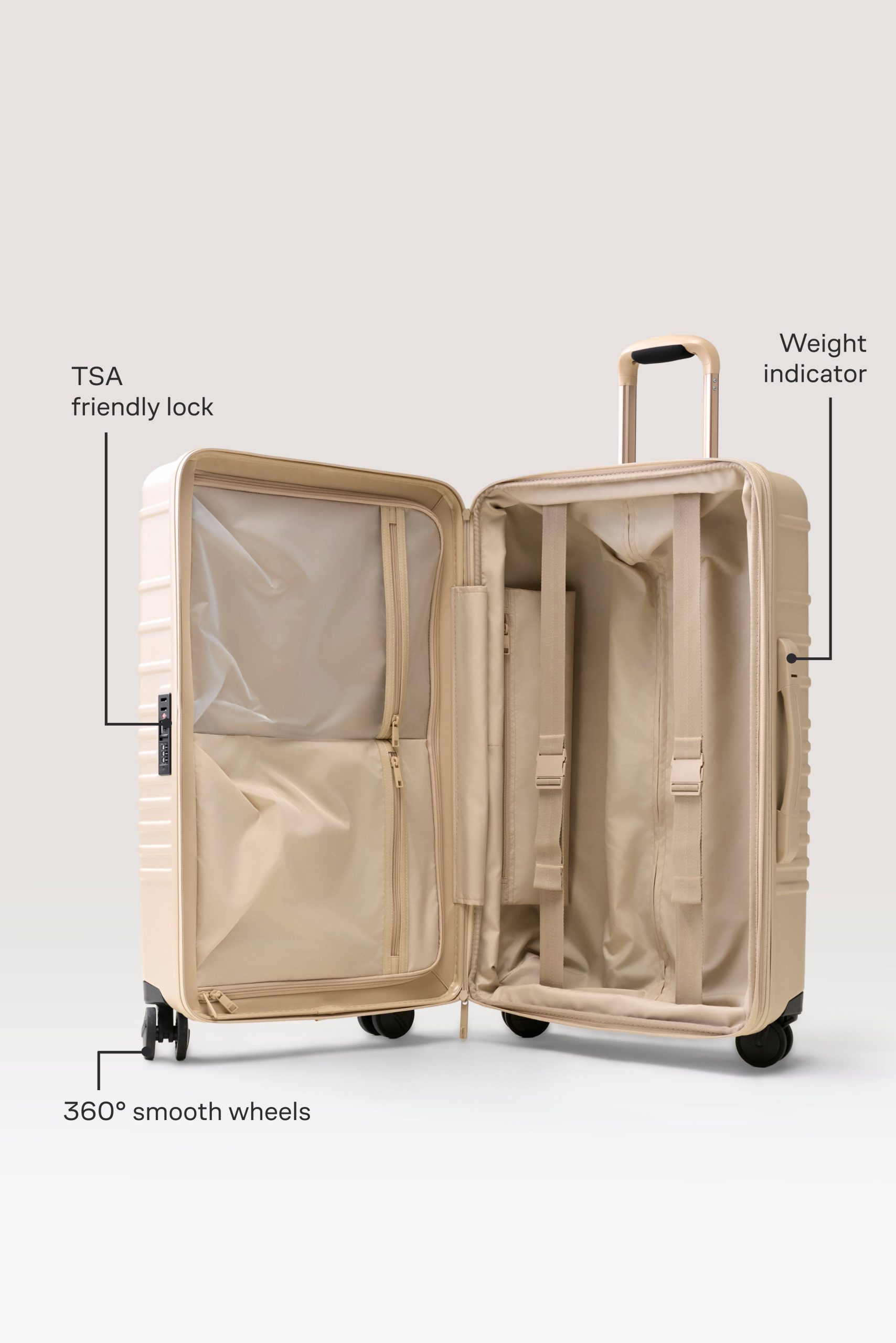 The Medium Check-In Roller in Beige - Image 2