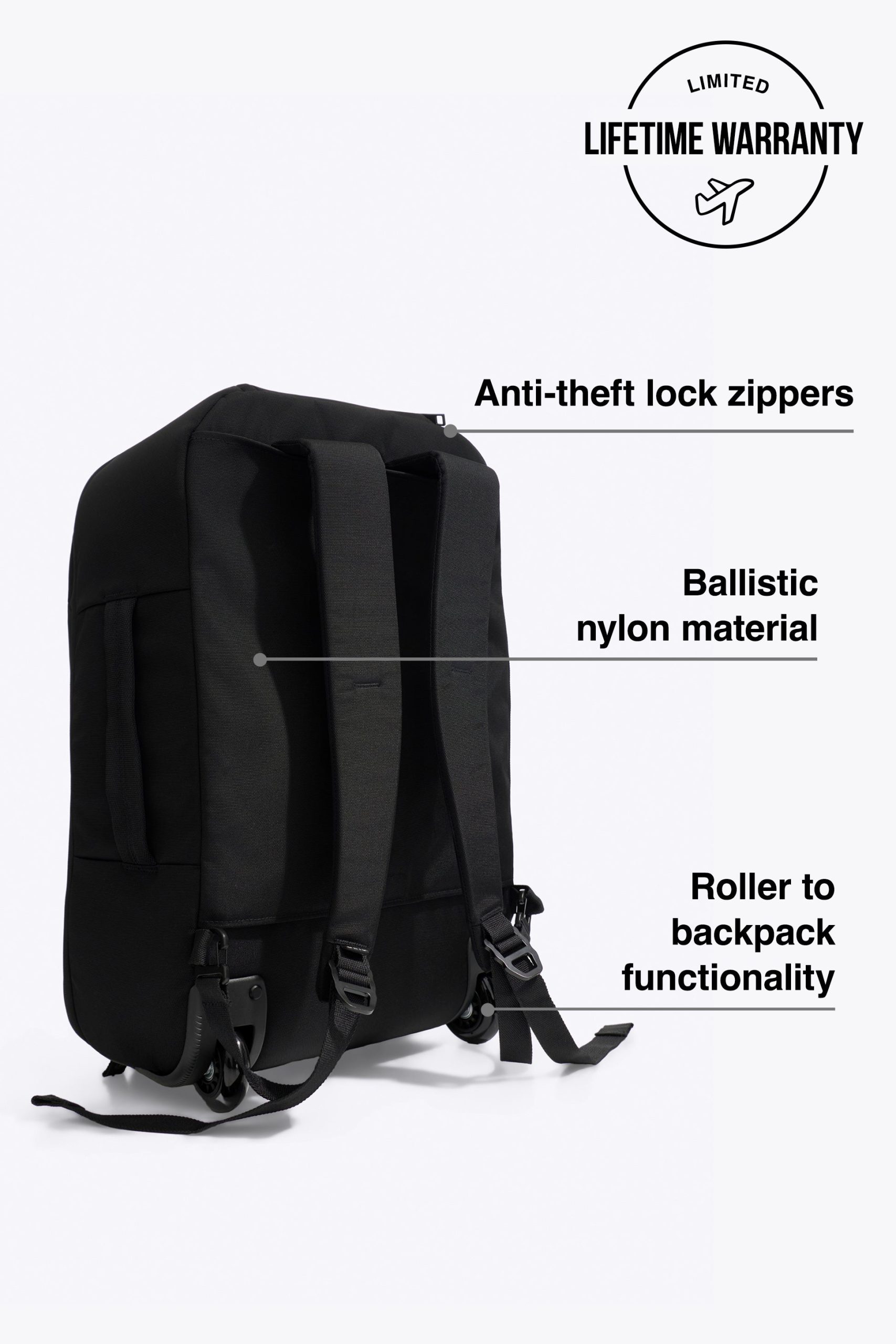 The Pro Rolling Backpack in Black - Image 2