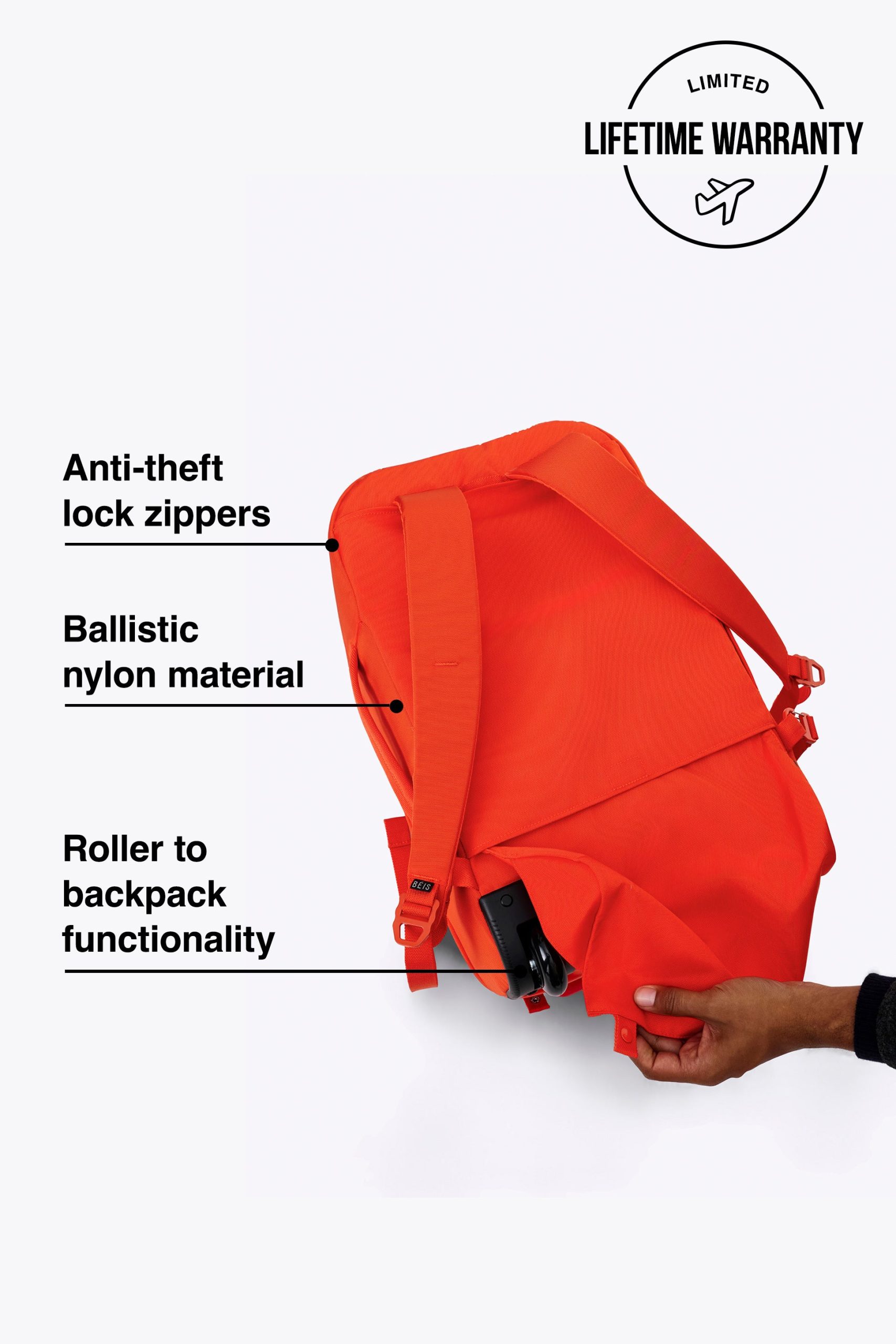 The Pro Rolling Backpack in Flame - Image 2