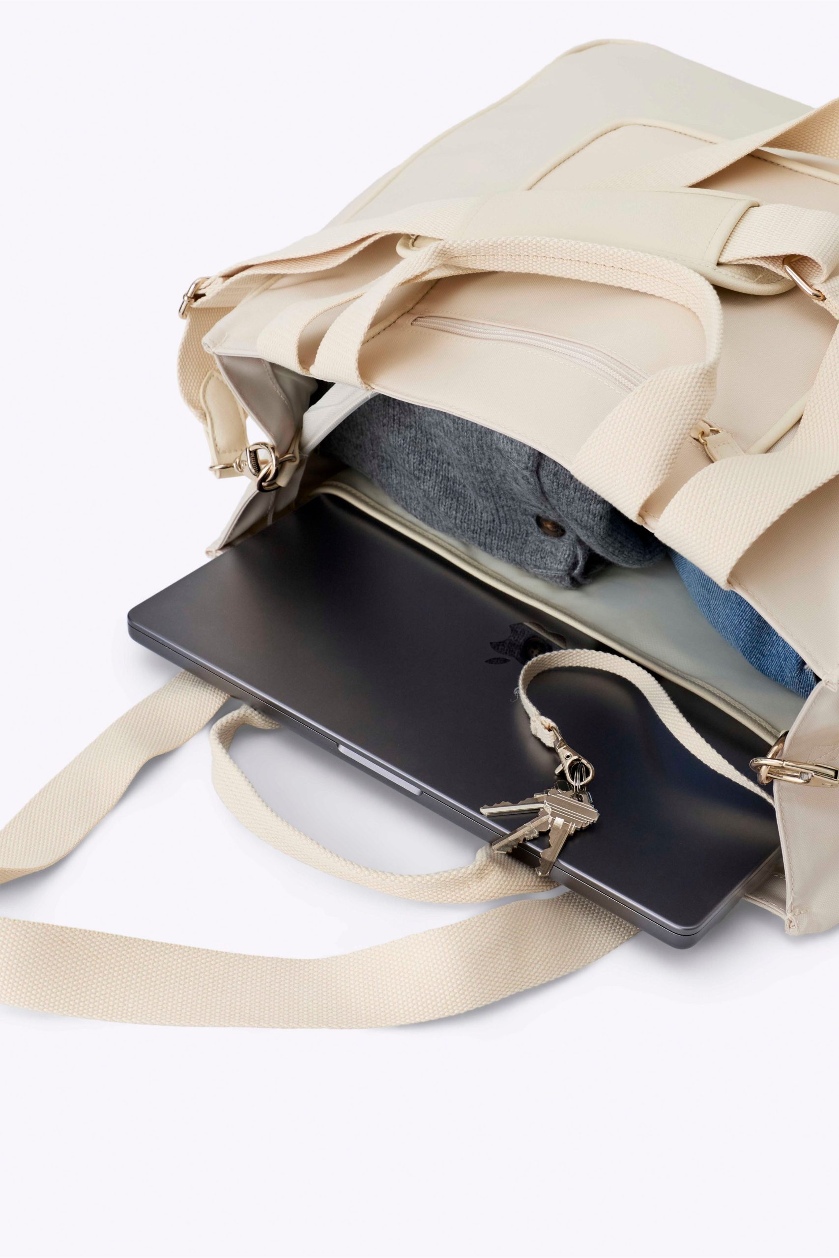 The East To West Tote in Beige - Image 6
