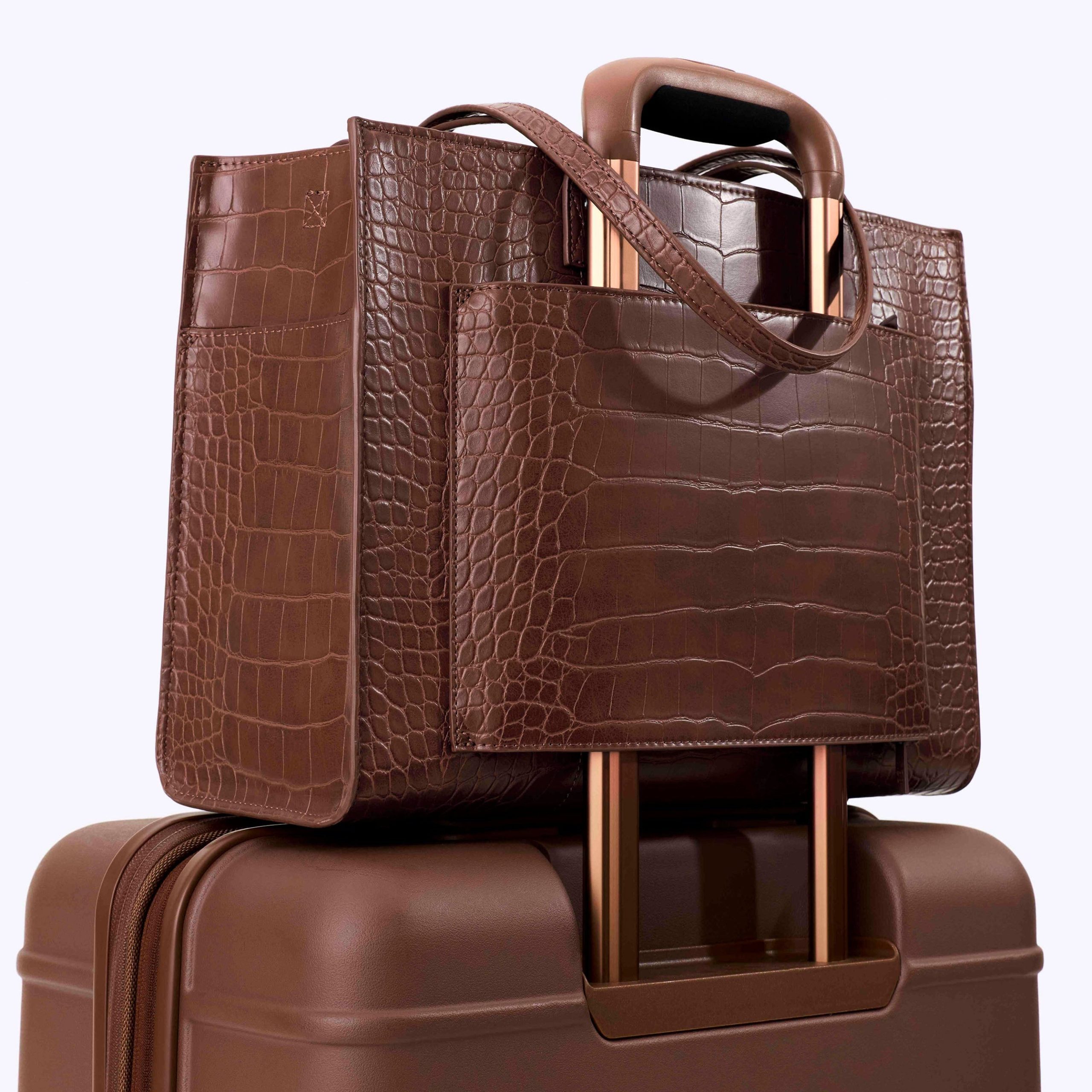 The Work Tote in Maple Croc - Image 8
