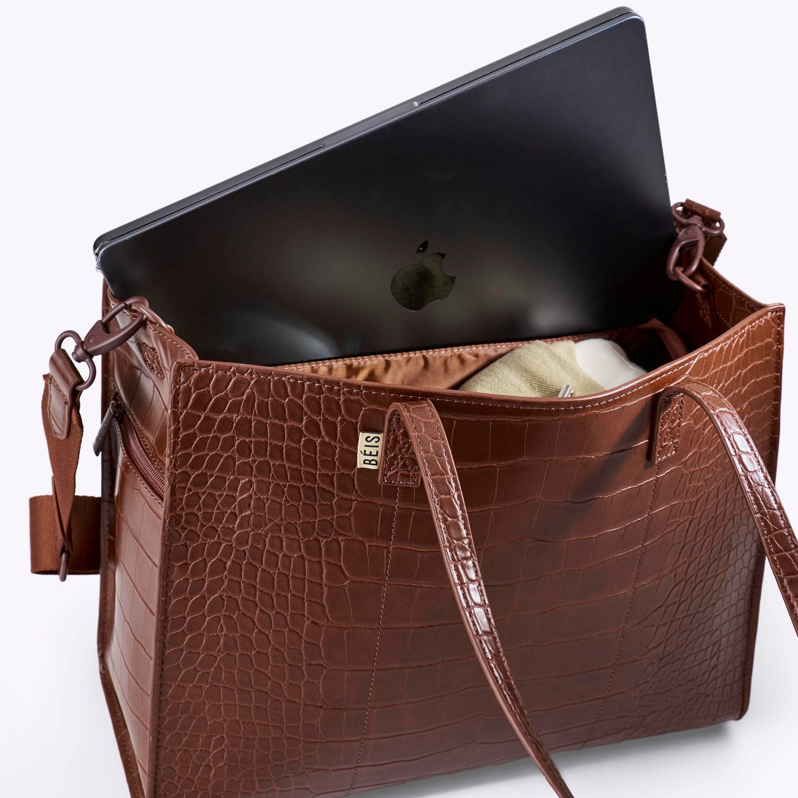 The Work Tote in Maple Croc - Image 5
